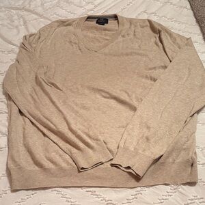 Brooks Brothers Light Tan V-Neck Sweater